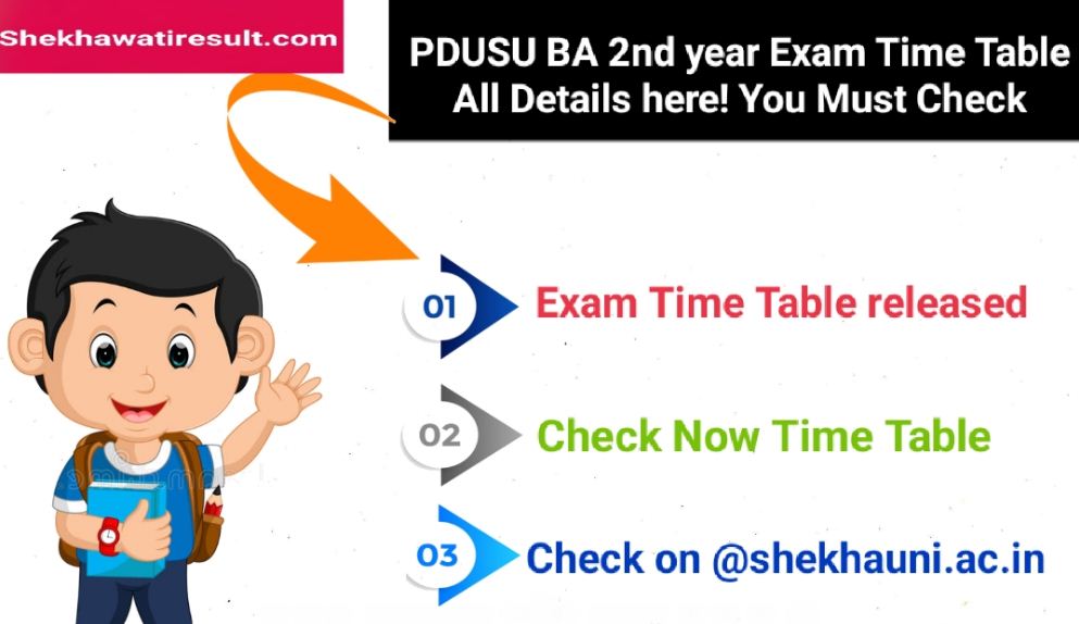 PDUSU BA 2nd year Exam Time Table