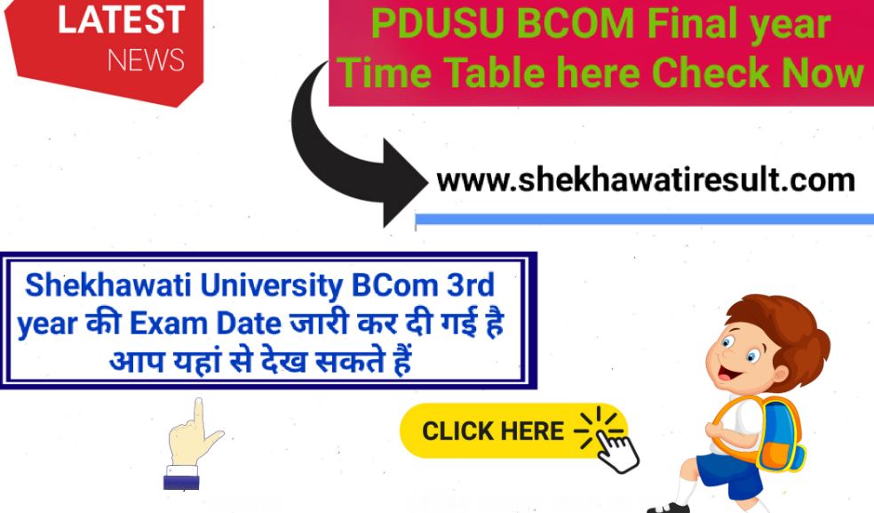 Shekhawati University BCOM Final year Time Table