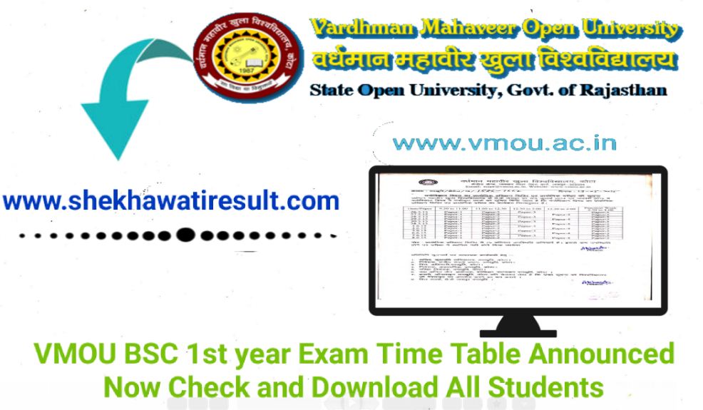 VMOU BSC 1st year Time Table