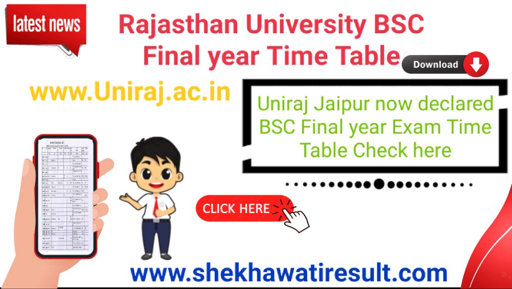 Uniraj BSC Final year Exam Date PDF