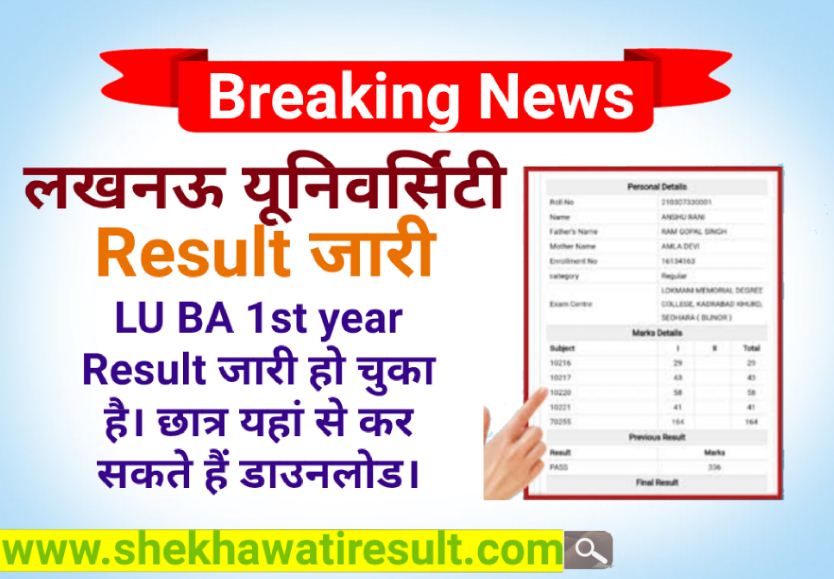 Lucknow University BA 1st year Result