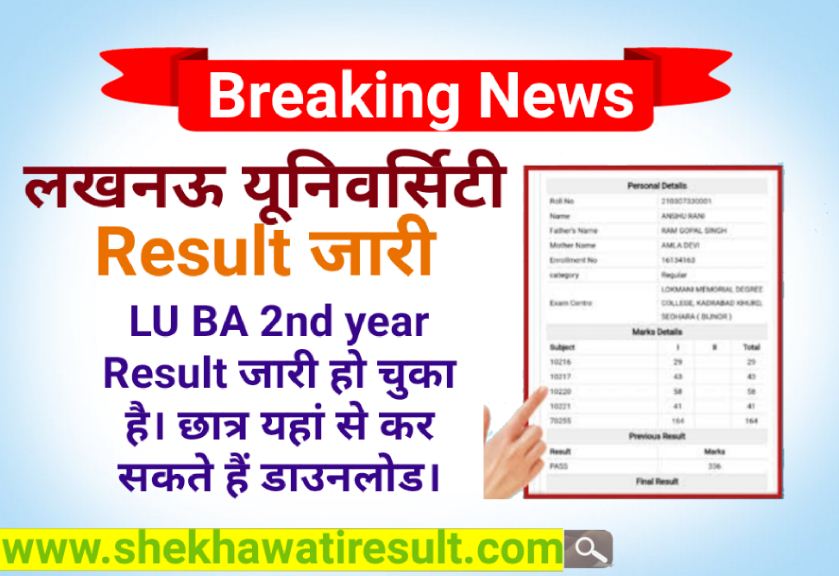 Lucknow University BA 2nd year Result