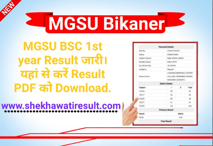 MGSU BSC 1st year Result