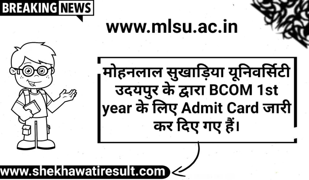 MLSU BCOM 1st year Admit Card