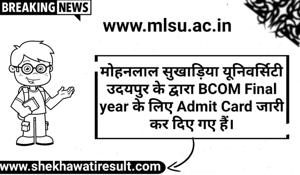 MLSU BCOM Final year Admit Card