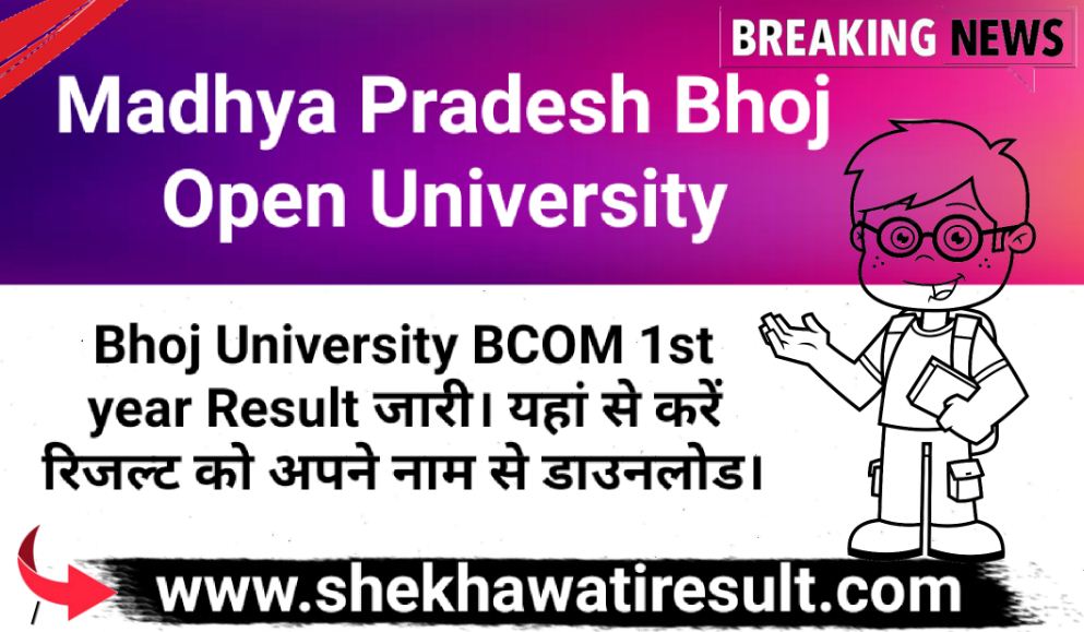 Bhoj University BCOM 1st year Result