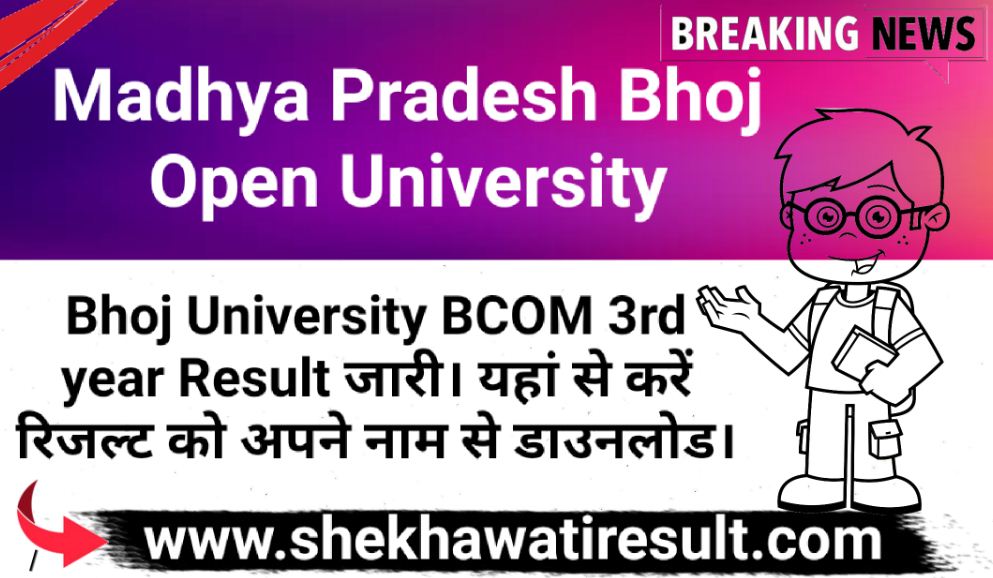 Bhoj University BCOM 3rd year Result