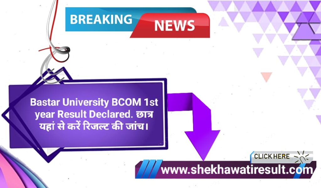 Bastar University BCOM 1st year Result