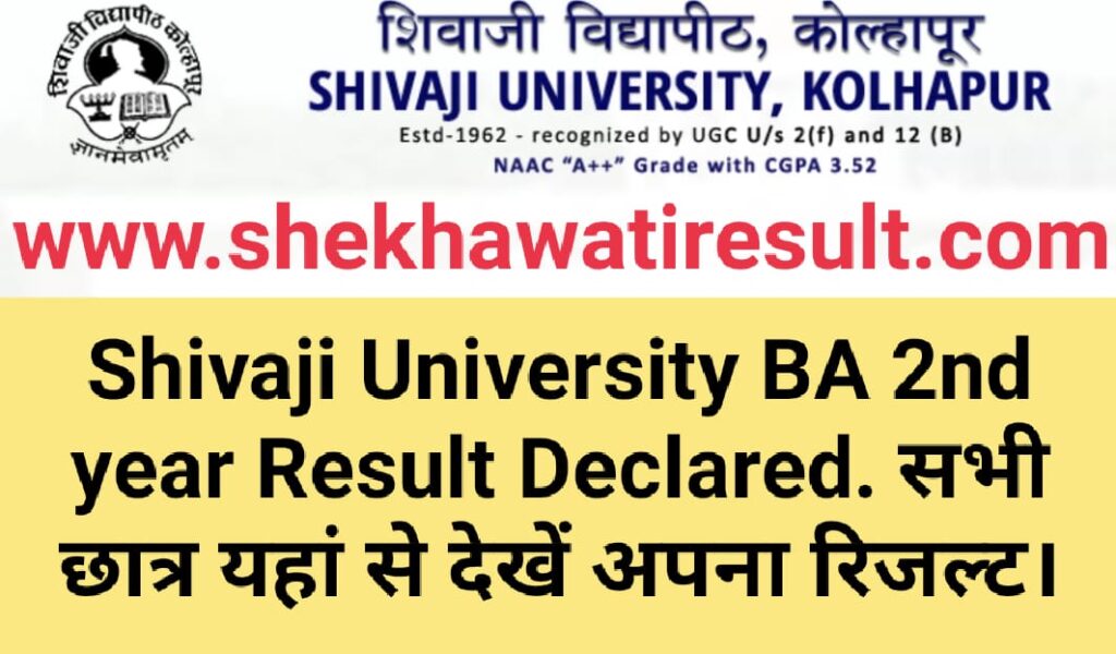 Shivaji University BA 2nd year Result