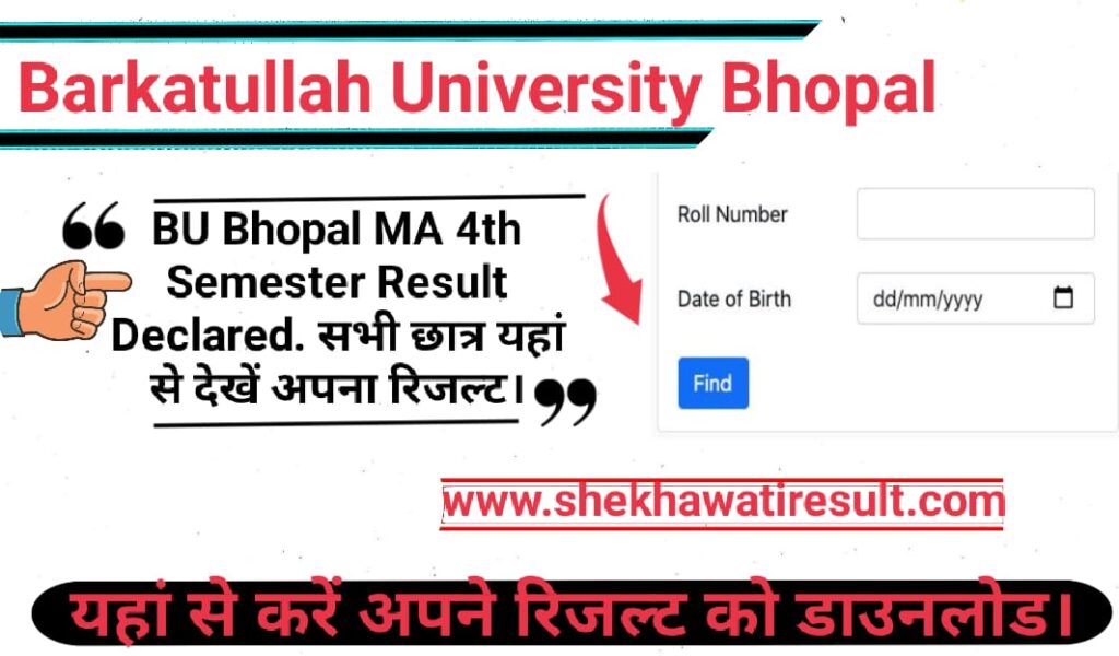 BU Bhopal MA 4th Sem Result
