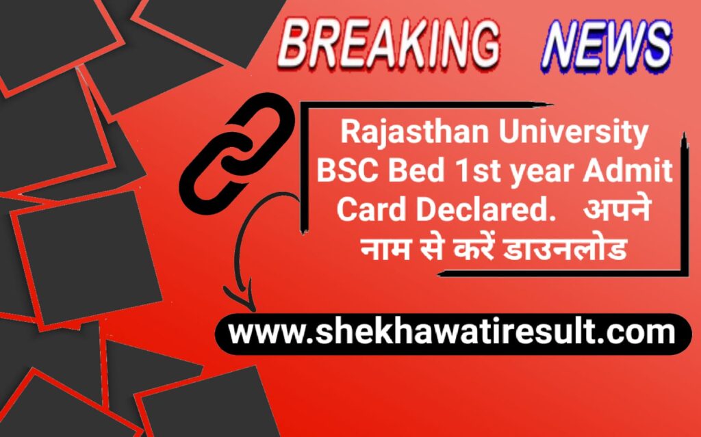 Uniraj BSC Bed 1st year Admit Card
