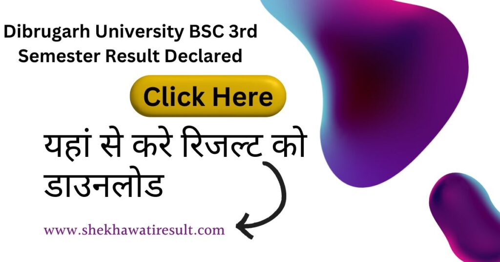Dibrugarh University BSC 3rd Sem Result