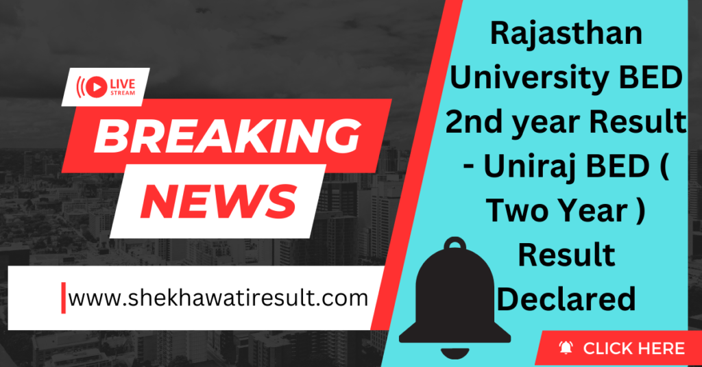 Rajasthan University BED 2nd year Result