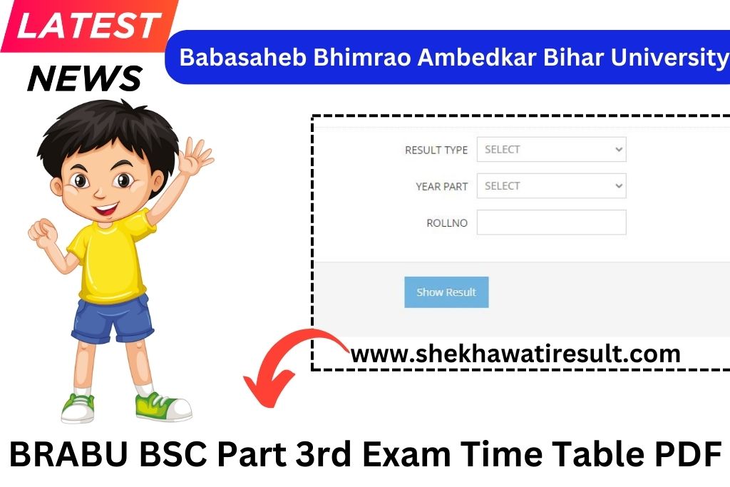 BRABU BSC Part 3rd Exam Time Table PDF