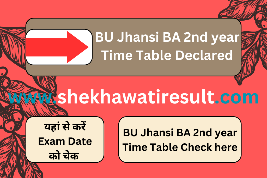 BU Jhansi BA 2nd year Time Table