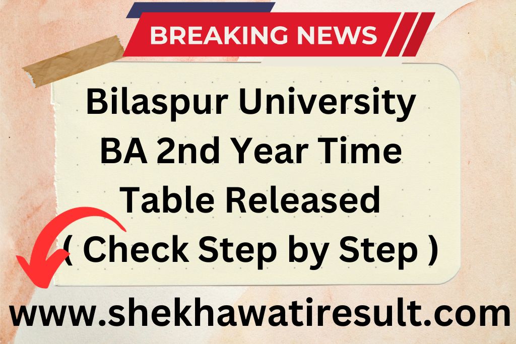 Bilaspur University BA 2nd Year Time Table