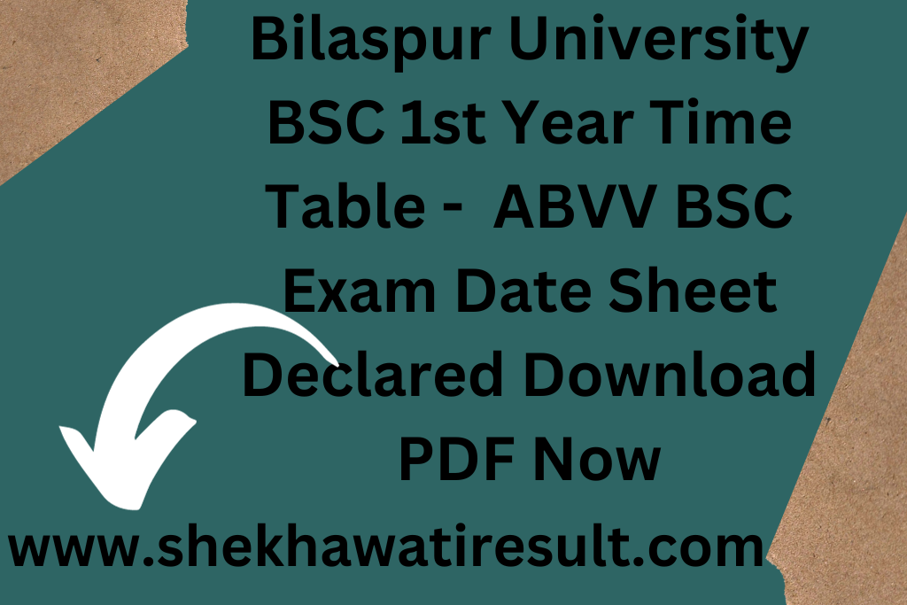 Bilaspur University BSC 1st Year Time Table