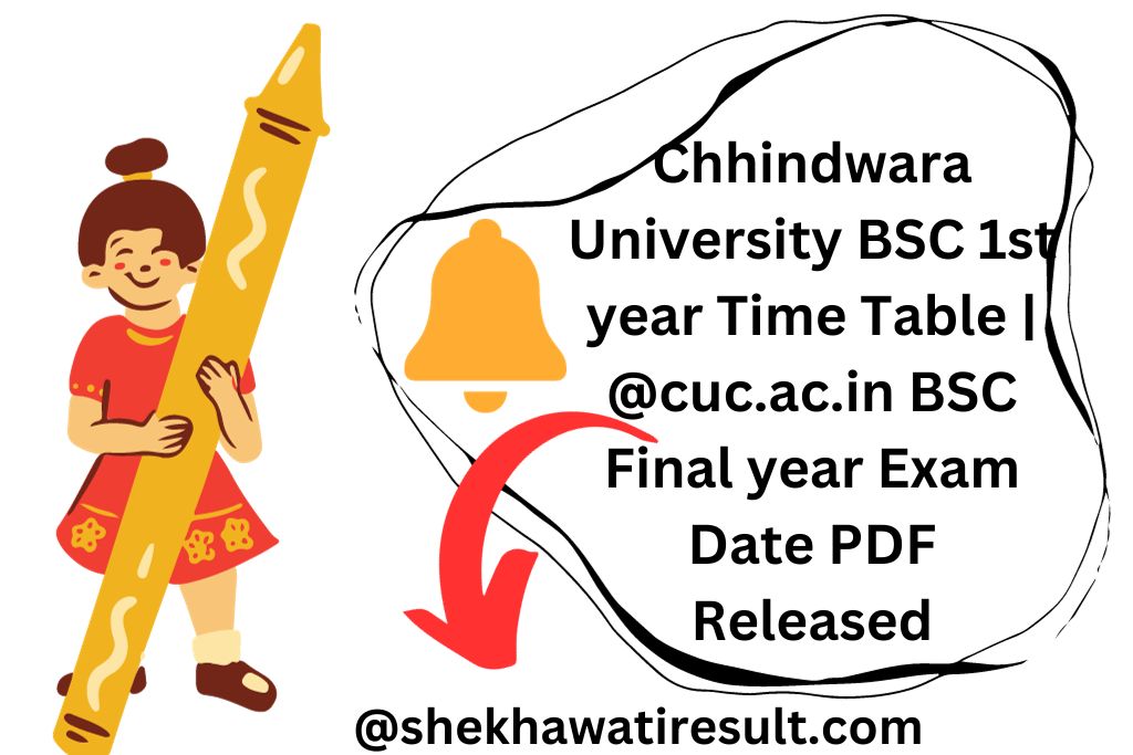 Chhindwara University BSC 1st year Time Table