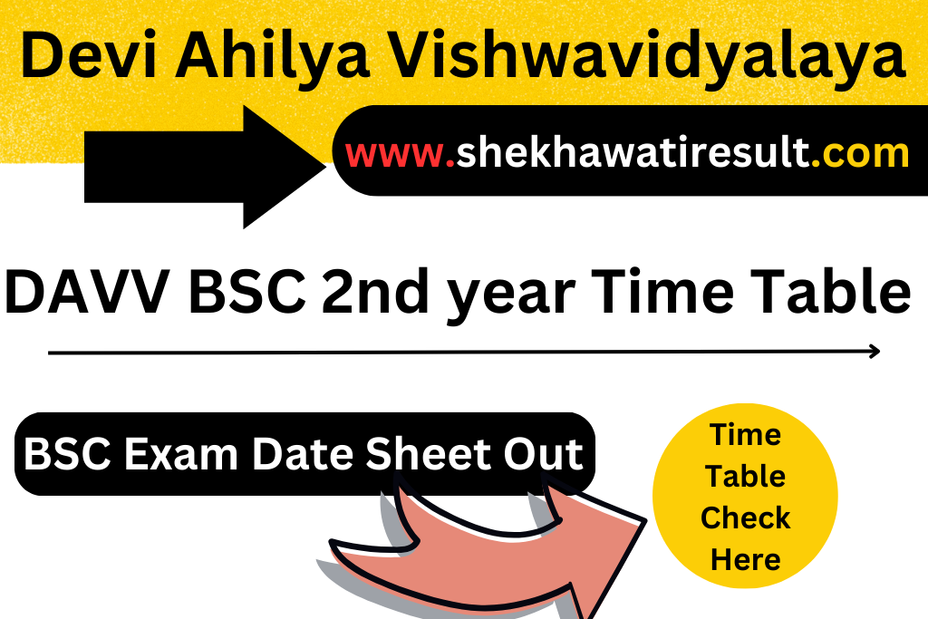 DAVV BSC 2nd year Time Table
