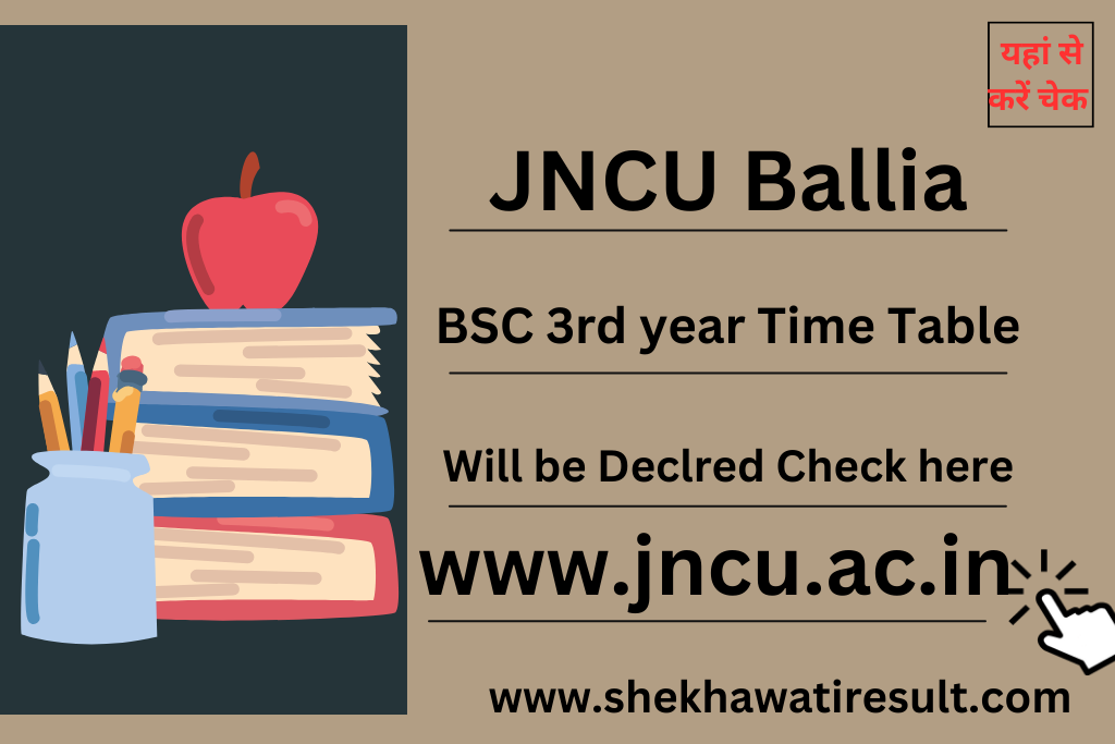 JNCU Ballia BSC 3rd year Time Table