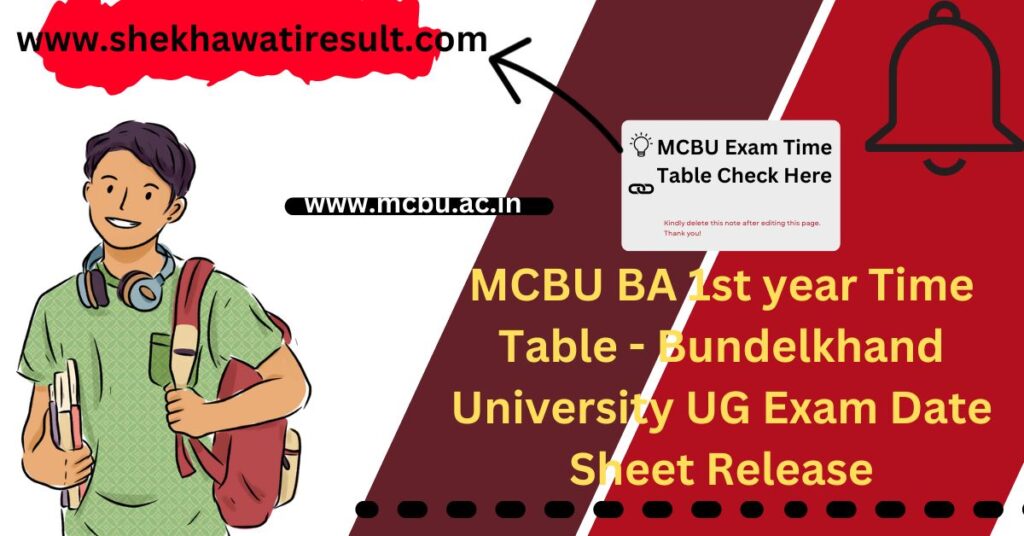 MCBU BA 1st year Time Table