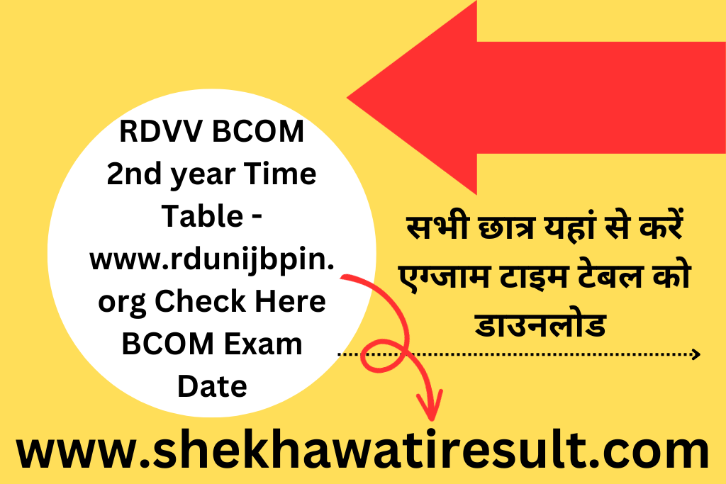 RDVV BCOM 2nd year Time Table