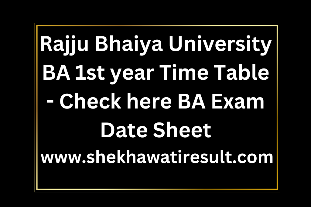 Rajju Bhaiya University BA 1st year Time Table