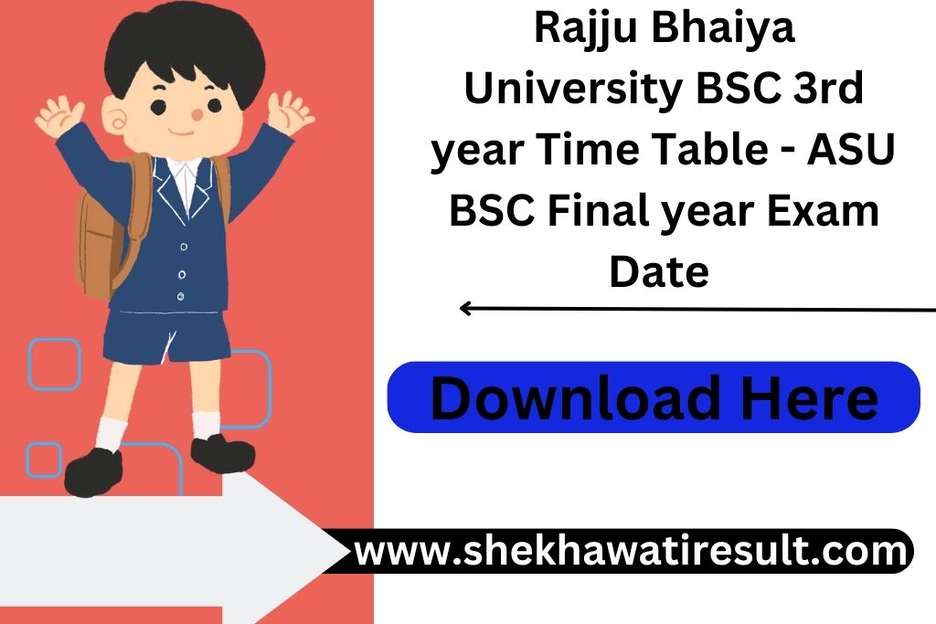Rajju Bhaiya University BSC 3rd year Time Table 2024 ASU BSC Final