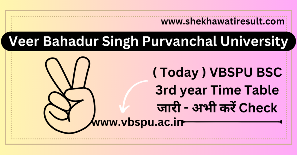VBSPU BSC 3rd year Time Table