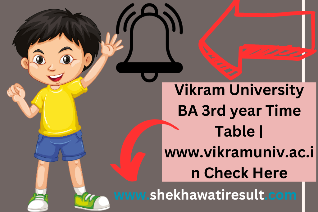 Vikram University BA 3rd year Time Table