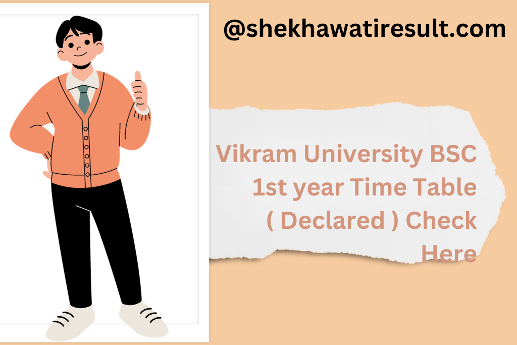 Vikram University BSC 1st year Time Table