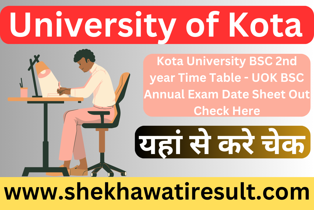Kota University BSC 2nd year Time Table