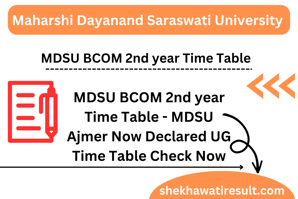 MDSU BCOM 2nd year Time Table