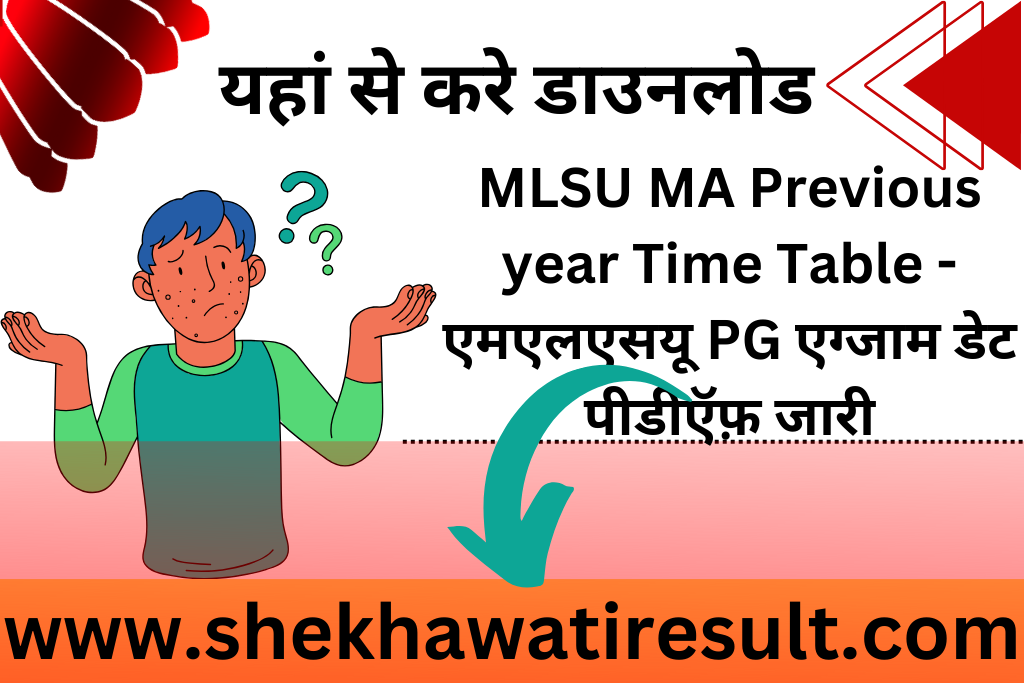 MLSU MA Previous year Time Table