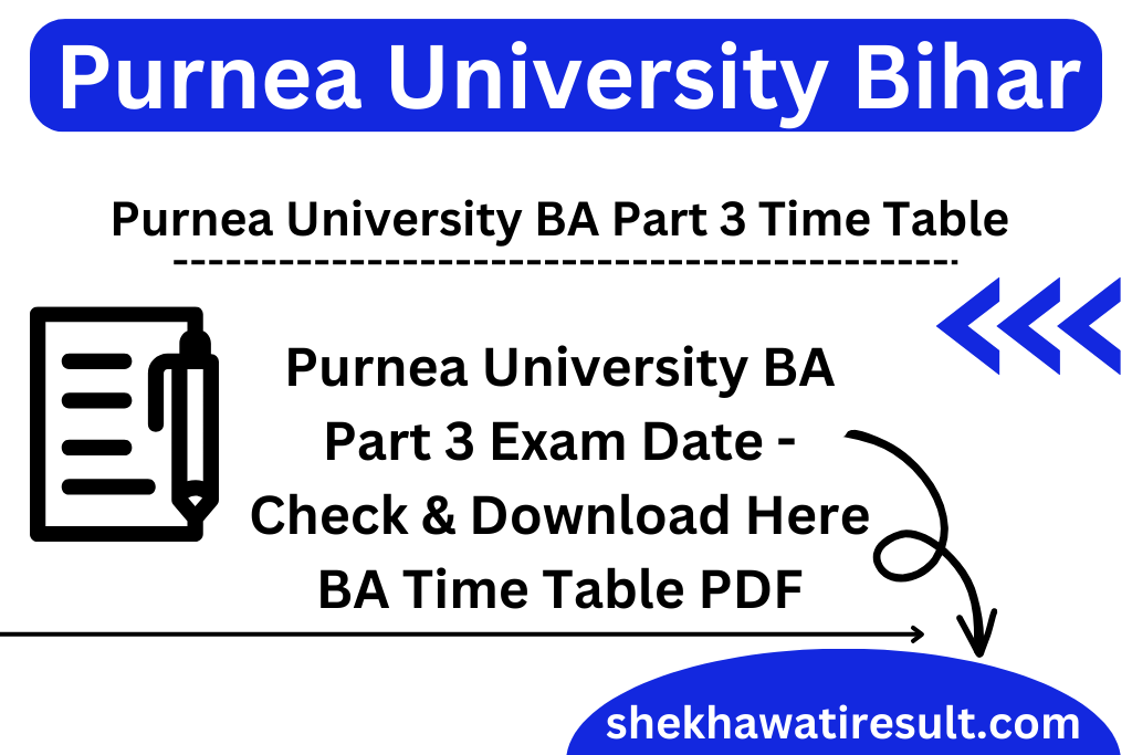 Purnea University BA Part 3 Exam Date