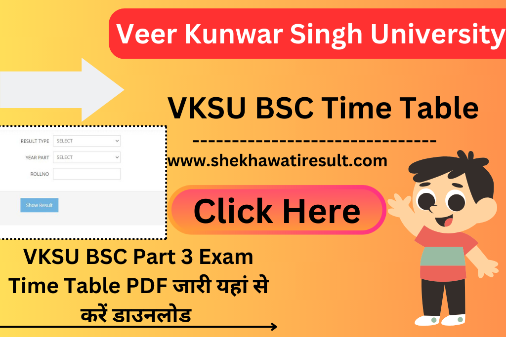 VKSU BSC Part 3 Exam Time Table